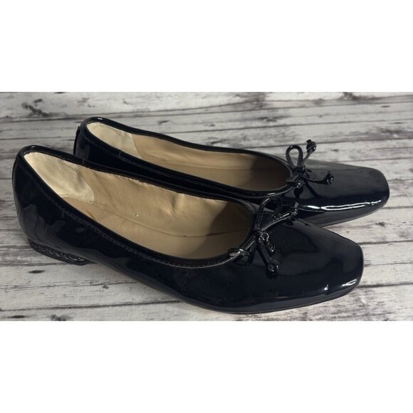 Sam Edelman Marisol Ballet Flats Size 10 Black Patent Leather Detail On Heel. - Picture 1 of 9